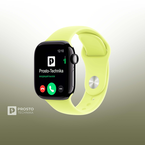 Apple Watch S11 46mm Jet Black Sport Band Neon Yellow S/M